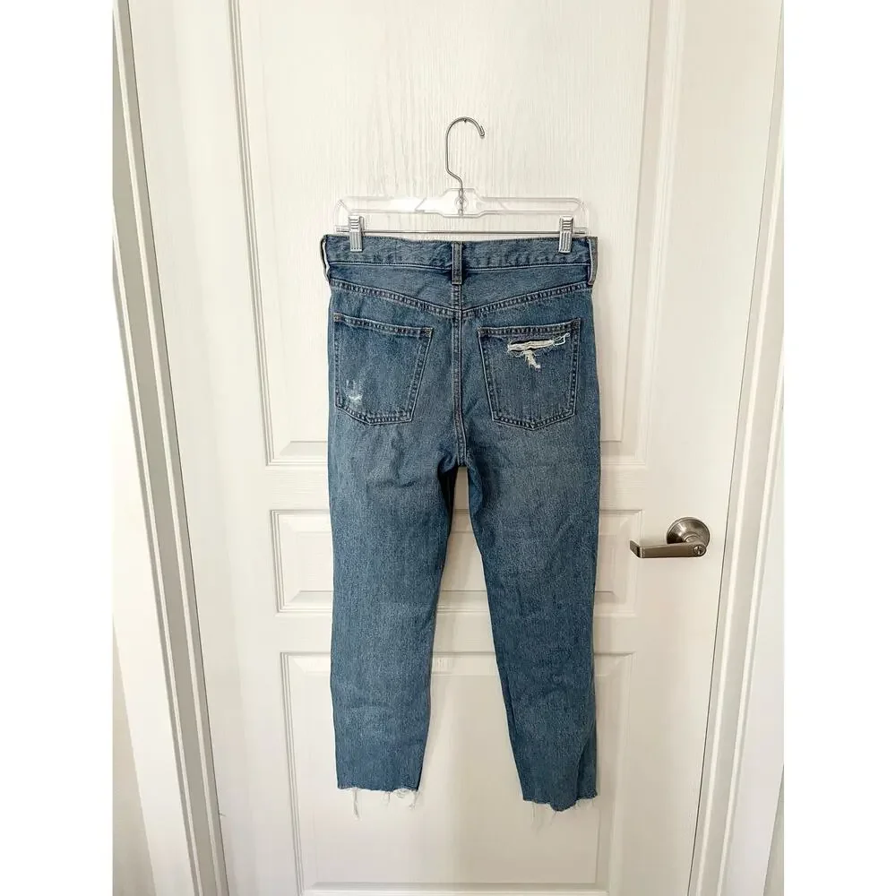 We the Free People Blossom Rigid Crop Skinny Jeans Distressed Size 27